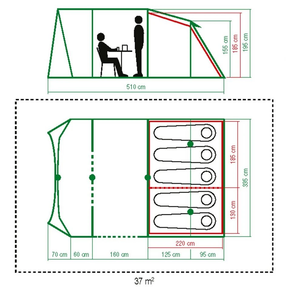 Coleman Mosedale 5 Pro BlackOut Tent - Image 2