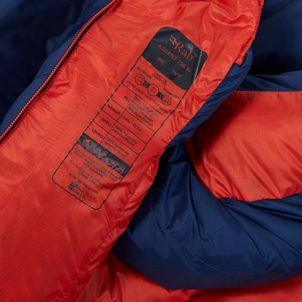 Rab Ascent 700 Women's Down Sleeping Bag (Left Zip) - Image 7